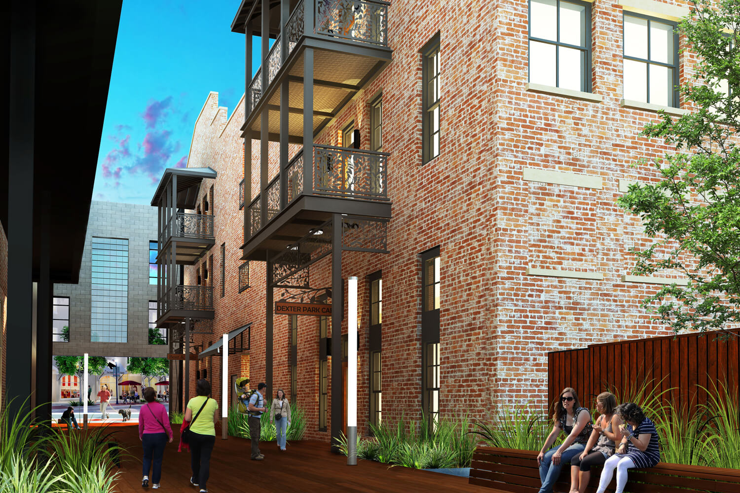 Ruth and Sons Designed by Foshee Architecture - Artist Depiction and Rendering of Exterior Alley Park