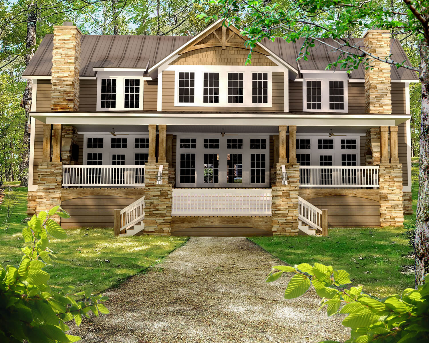 Designed by Foshee Architecture – Lake House 1 Front Elevation