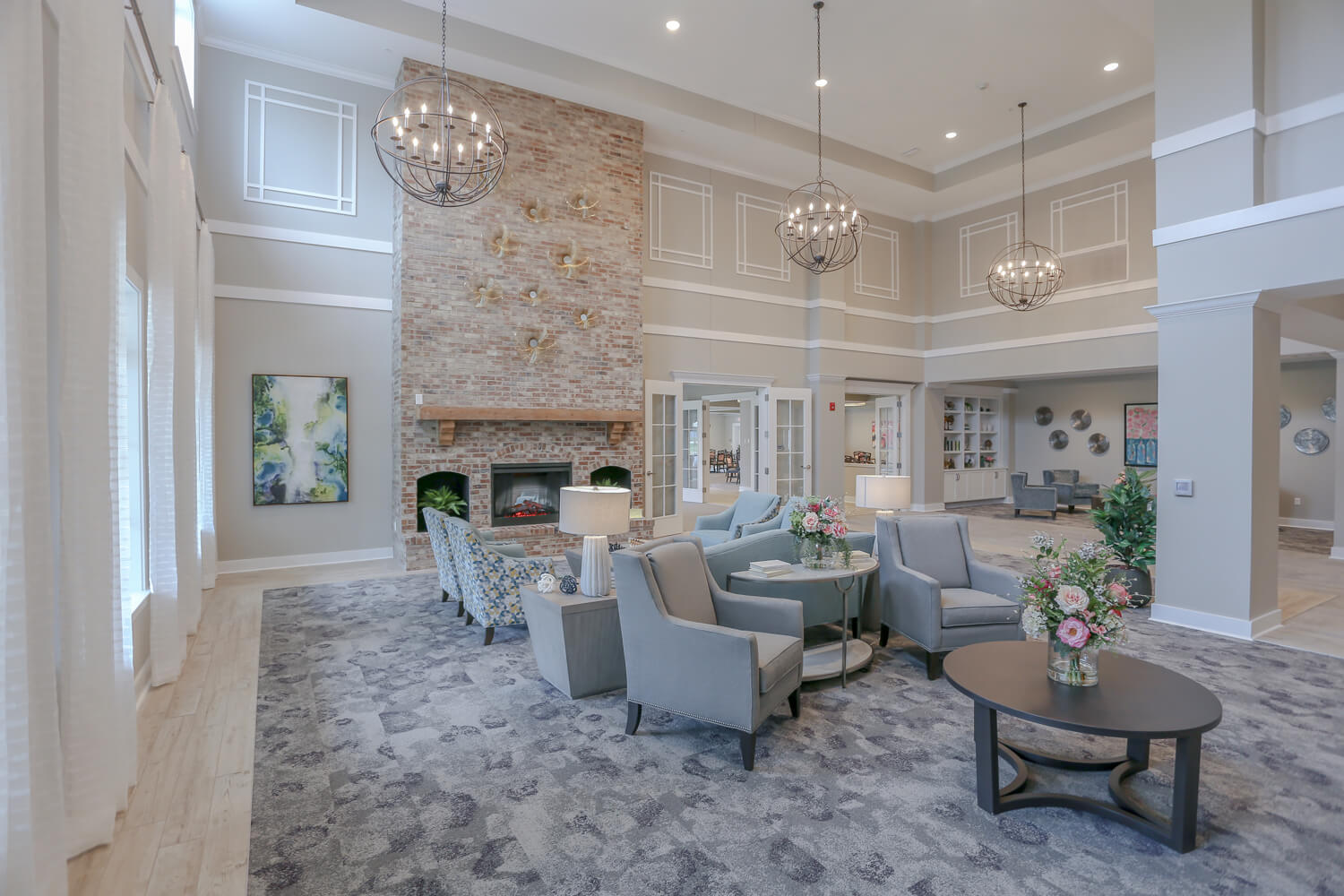 Grand South Senior Living - Front Gathering Room - Designed by Foshee Architecture