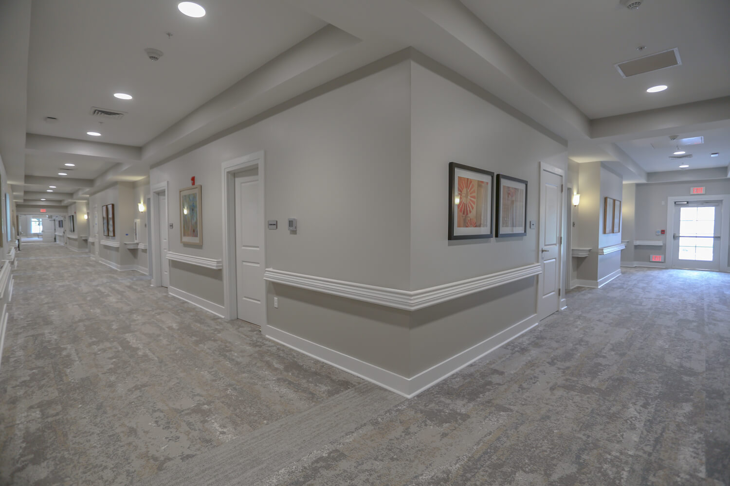 Grand South Senior Living - Hallway - Designed by Foshee Architecture