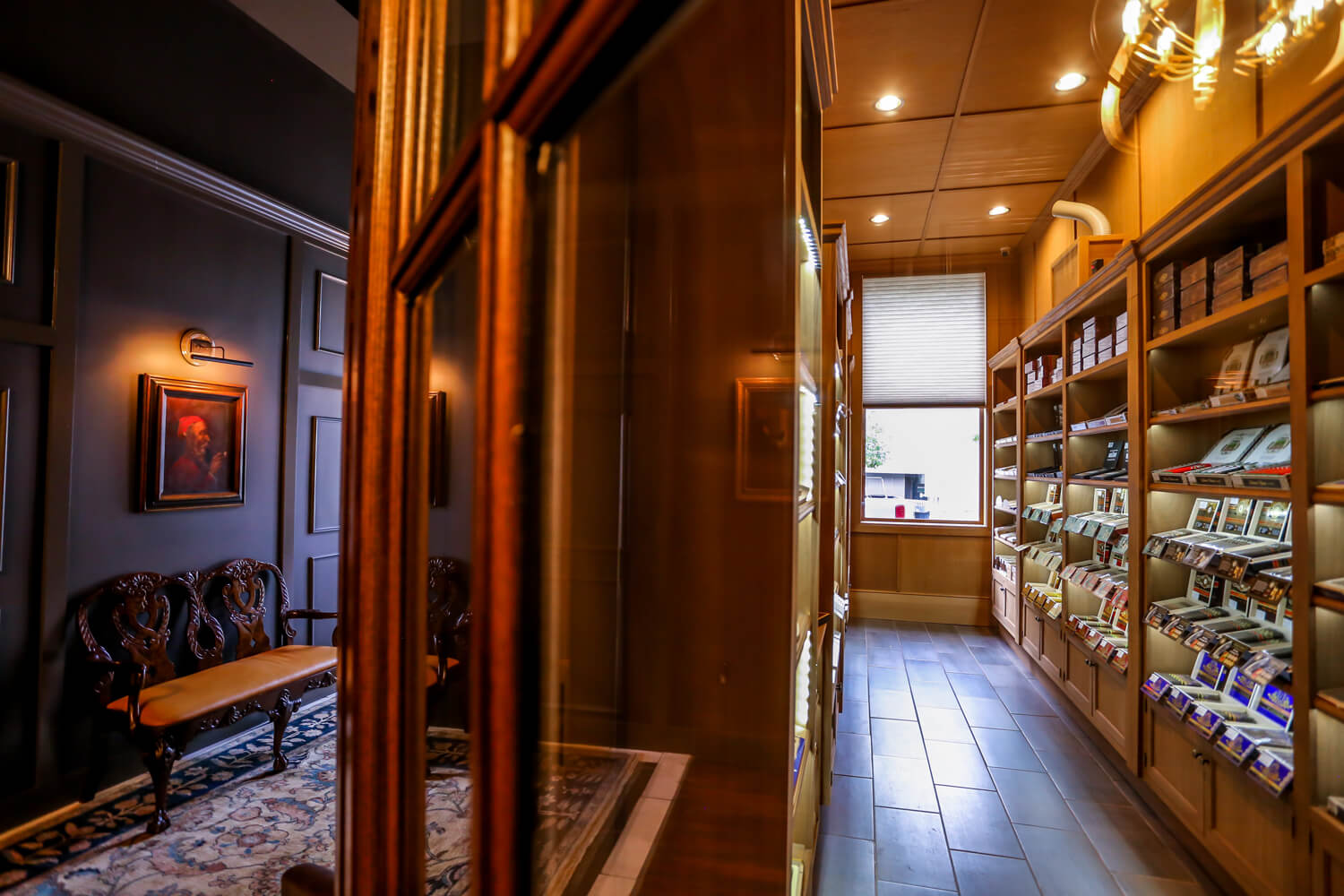 Cigar Store - Humidor and Entrance - Designed by Foshee Architecture