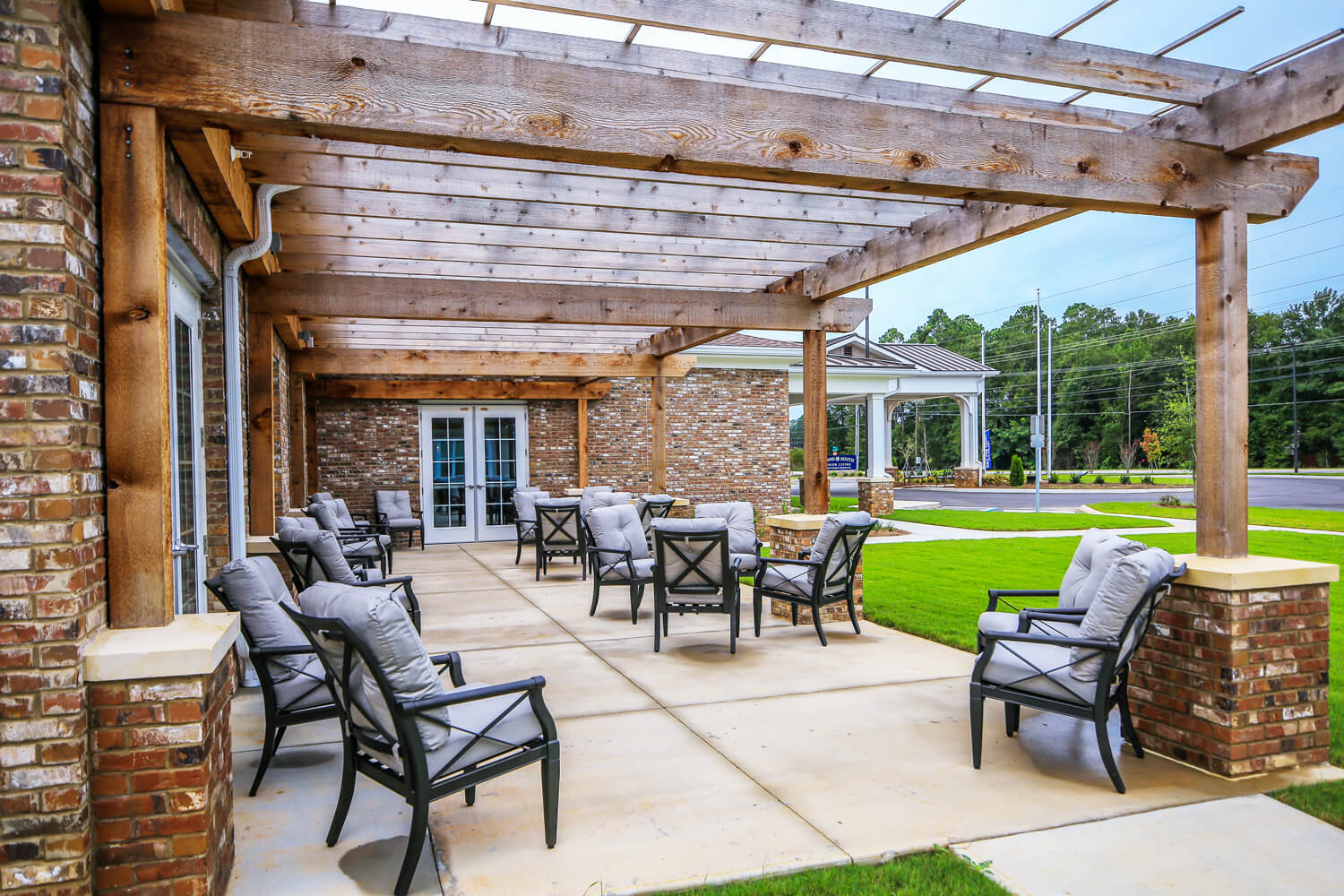 Grand South Senior Living - Front Porch - Designed by Foshee Architecture