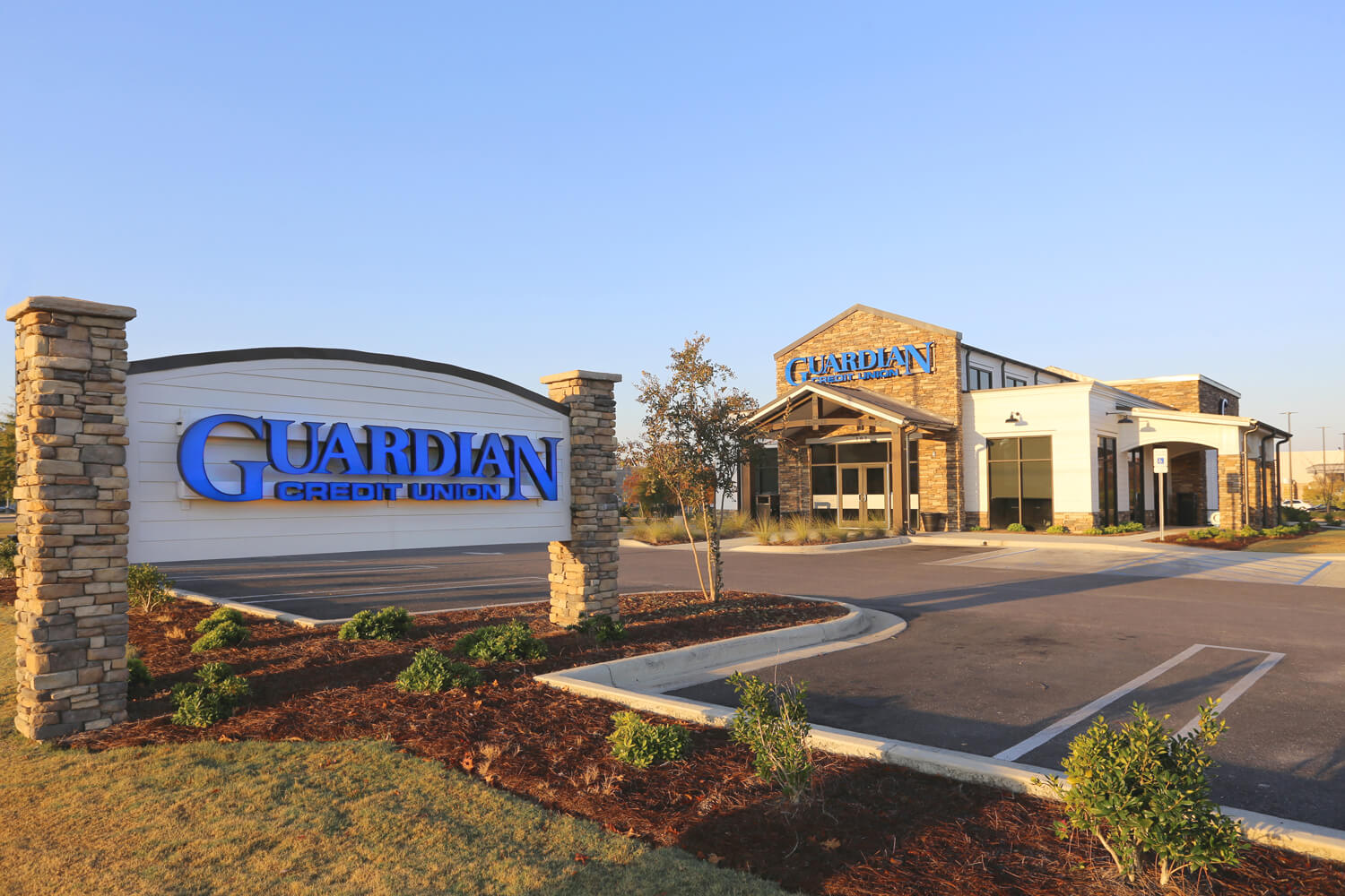 Guardian Credit Union - Wetumpka - Front Sign - Designed by Foshee Architecture