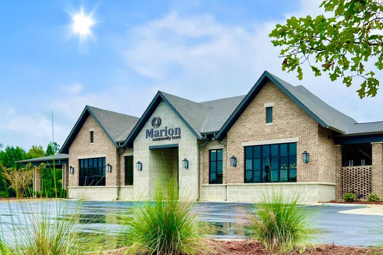 Marion Community Bank - Front Elevation - Designed by Foshee Architecture
