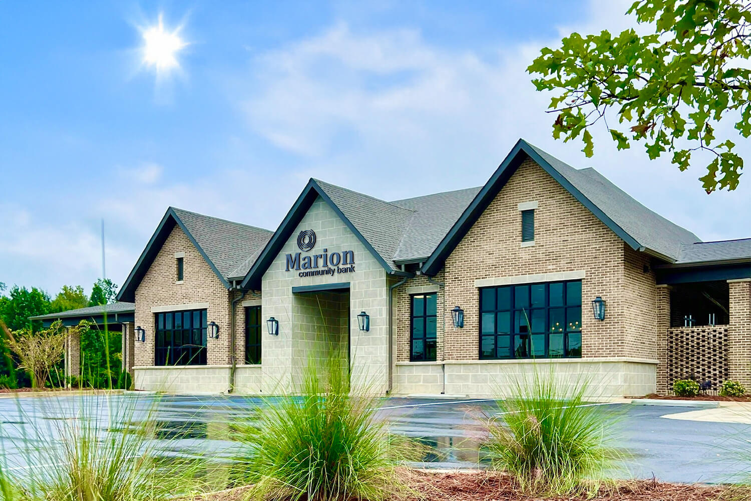 Marion Community Bank - Front Elevation - Designed by Foshee Architecture